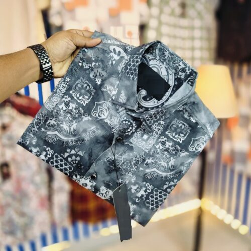 China Pure Black Magnet Cotton Full sleeve Shirt 23796