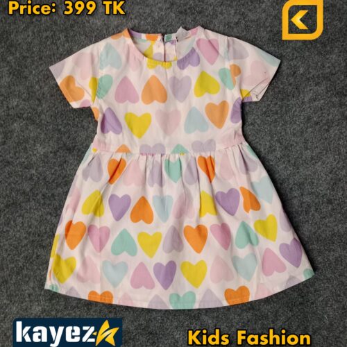 Heart Shape Printed Girls Dress KG202