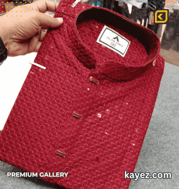 Sequin Embroidery Premium Panjabi KPJ1004 - Image 3
